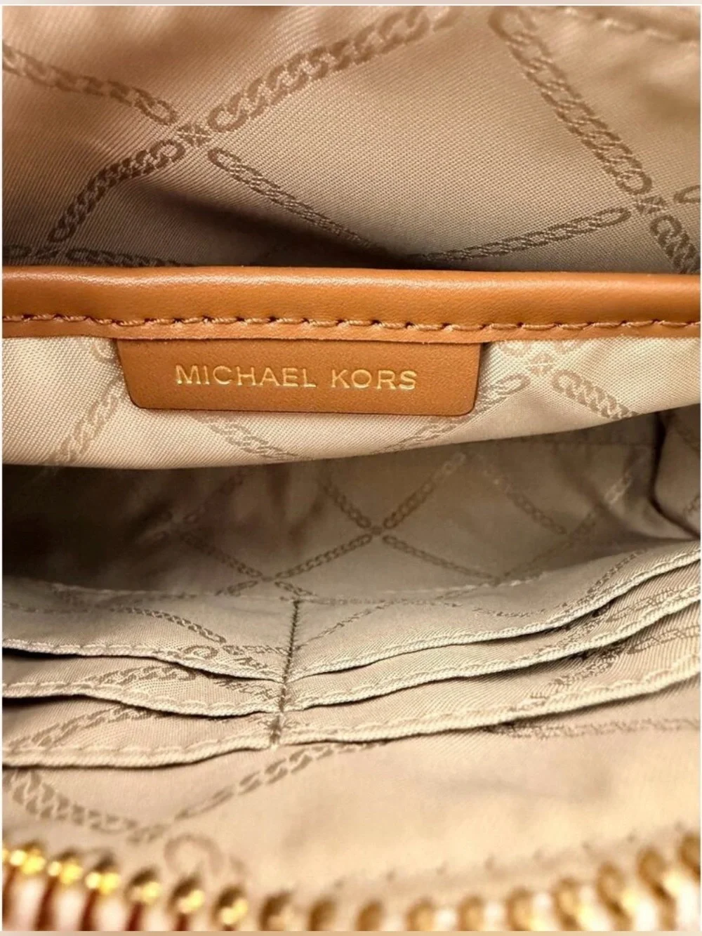 NWOT Michael Kors Beige Monogram Pouch Wrislet